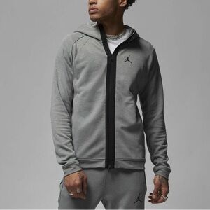 NWT Nike Jordan Dri-FIT Men’s Air Fleece Full-Zip Hoodie Slim Fit Medium Gray